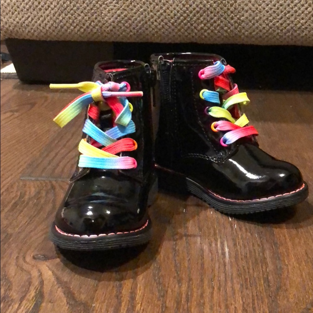 Patent leather boots